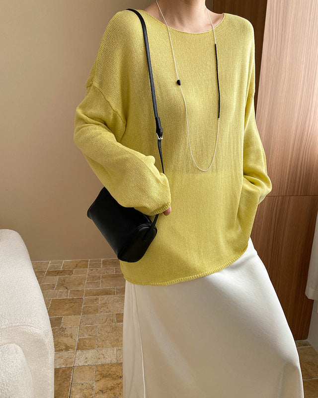 Crew Neck Sun Protection Knitwear