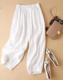 Linen High-Waisted Straight Leg Pants