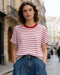 Loose-Fit Striped Crew-NeckT-Shirt