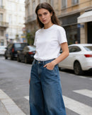 Crew Neck Solid-Color Loose-FitT-Shirt