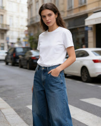Crew Neck Solid-Color Loose-FitT-Shirt