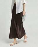 Bias-Cut Draped Fishtail Skirt