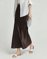 Bias-Cut Draped Fishtail Skirt