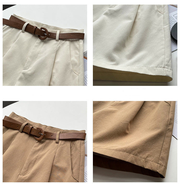 High-Waisted Loose-Fit Suit Shorts