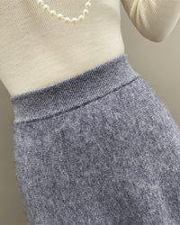 High-Waisted Soft A-Line Cashmere Skirt