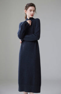 Cashmere Turtleneck Loose-Fitting Casual Dress