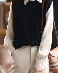 Crewneck Wool Knitted Vest