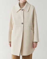 Mid-Length Pure Wool Coat