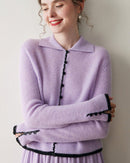 Cashmere Button-Down Knitted Chanel-Style Sweater