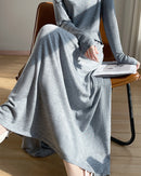 Solid Color Loose Knit Skirt