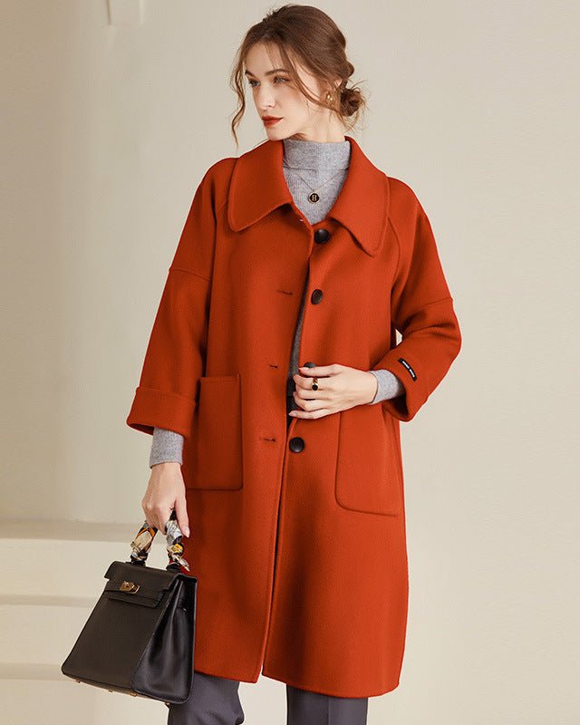 Peter Pan Collar Double-Faced Wool Coat