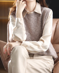 Crewneck Wool Knitted Vest