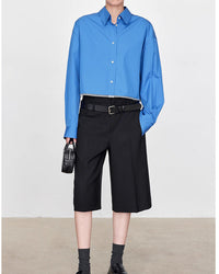 Casual Double-Waisted Five-Quarter Shorts