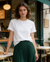 Crew Neck Solid-Color Loose-FitT-Shirt