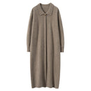Cashmere Polo Collar Knitted Loose Long Dress