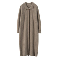 Cashmere Polo Collar Knitted Loose Long Dress