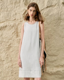 Solid-Color Linen A-Line Dress