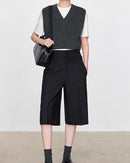 Casual Double-Waisted Five-Quarter Shorts