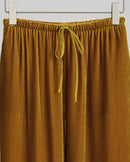 High-Waisted Wide-Leg Silk Velvet Pants