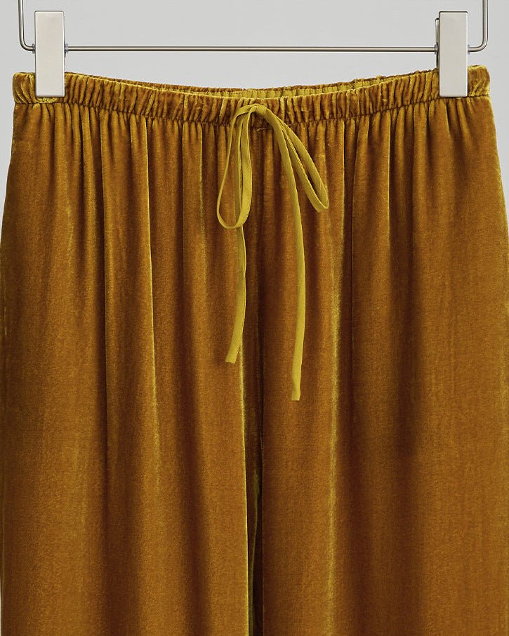 High-Waisted Wide-Leg Silk Velvet Pants