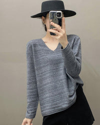 Cashmere V-Neck Loose-Fitting Versatile Sweater