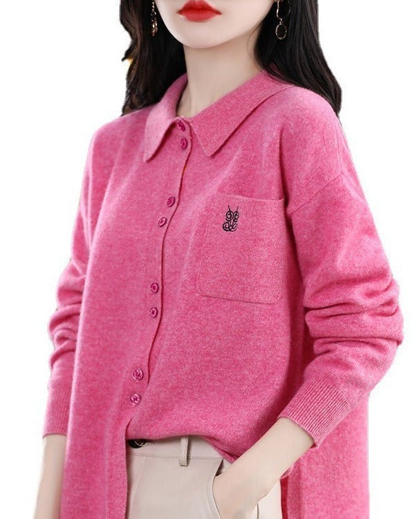 Wool Embroidered Pocket Sweater