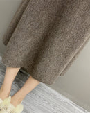 High-Waisted Soft A-Line Cashmere Skirt