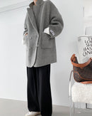 Double Breasted Oversized Short Wool Coat