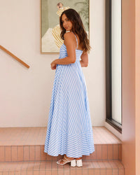 Striped Spaghetti Strap Maxi Dress