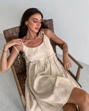 Loose-Fitting Cotton Linen Sundress