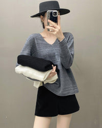 Cashmere V-Neck Loose-Fitting Versatile Sweater