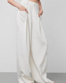 High-Waisted Striped Casual Wide-Leg Pants