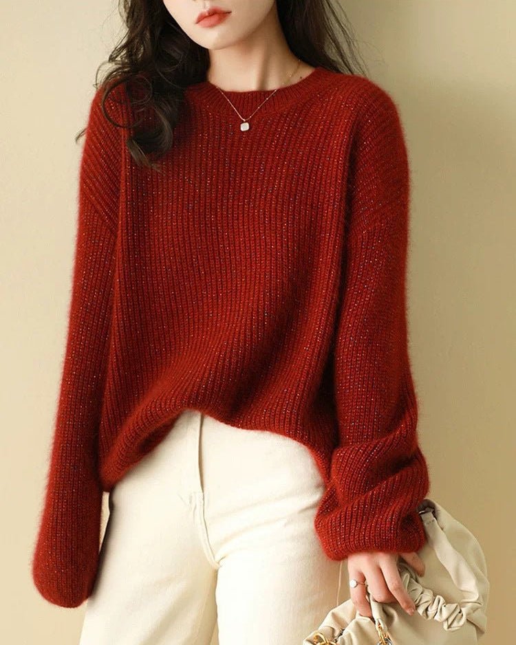 Plus Size Thick Shiny Cashmere Sweater