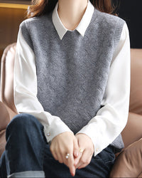 Crewneck Wool Knitted Vest