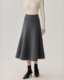 Solid Color Simple Midi Skirt