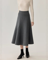 Solid Color Simple Midi Skirt