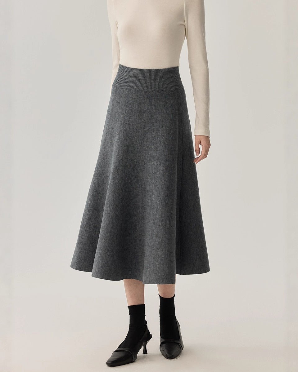 Solid Color Simple Midi Skirt