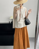 Loose Sleeveless Back-Knotted Vest