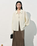 Loose-Fit Polo-Collar Zip Shirt