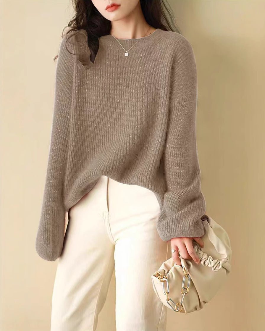 Plus Size Thick Shiny Cashmere Sweater