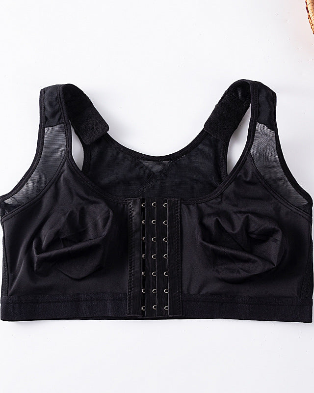 Front-Closure Mesh Wide-Strap Bra