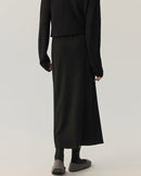 High-Waisted Stretch Wool Skirt