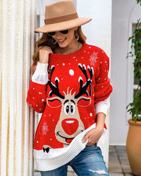 Reindeer Jacquard Knit Sweater