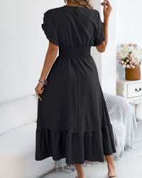 Casual Short-Sleeved Slim-Fit Long Dress