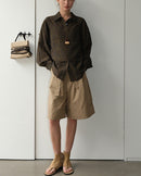Loose-Fitting High-Waisted Tie-Up Shorts