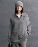 Mid-Length Plus-Size Cashmere Knit Sweater