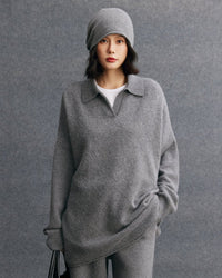 Mid-Length Plus-Size Cashmere Knit Sweater