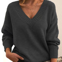 Loose V-Neck Versatile Knit Sweater