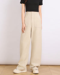 Casual High-Waisted Straight-Leg Pants