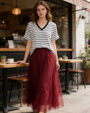 Loose-Fit Striped V-Neck T-Shirt